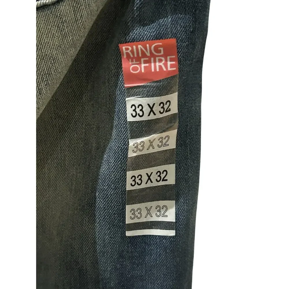 NWT Ring of Fire Slim Straight Denim Jeans 33 x 32